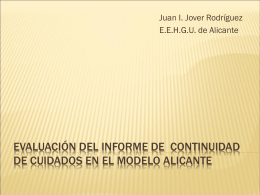 Evaluación de la continuidad de cuidados en el Modelo Alicante