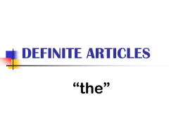 DEFINITE ARTICLES