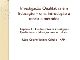 Investigação Qualitativa em Educação – uma introdução à teoria e