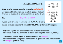 Masse atomiche, nomenclatura, moli e stechiometria