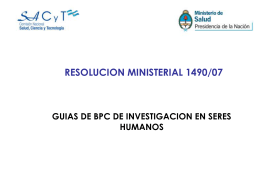 resolucion 1490/07 - Comisión Nacional Salud Investiga