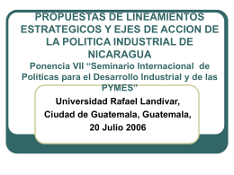 Ing. Pedro Antonio Blandón L.: Propuesta Política Industrial de
