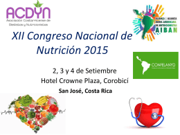 Programa del XII Congreso Nacional de Nutrición 2015