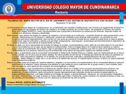 Rectoría - Universidad Colegio Mayor de Cundinamarca