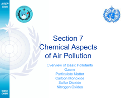 Chemical Aspects of Air Pollution