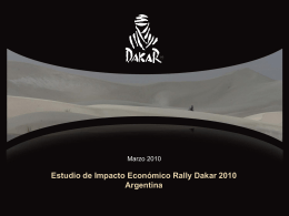 Estudio de Impacto Económico Rally Dakar 2010
