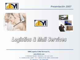 Marketing directo - DBM. DBM Logistics & Mail Services