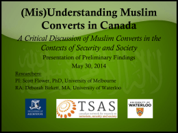 Understanding Muslim Converts in Canada