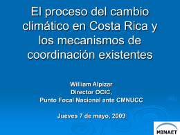 El proceso del cambio climátio en Costa Rica y los