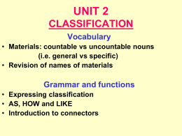 UNIT 2 CLASSIFICATION