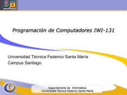 Programación de Computadores IWI-131 - ramos on