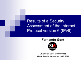IPv6 security - SI6 Networks