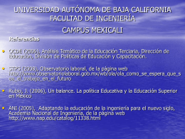 El Contexto de la Educación Superior en México (OCDE, 2006)