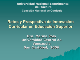 Retos y Prospectiva de Innovación Curricular en Educación Superior