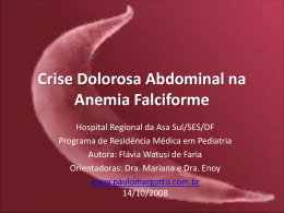 Crise dolorosa abdominal na anemia falciforme