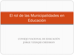 La responsabilidad de las Municipalidades en Educación