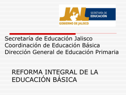 Secretaría de Educación Jalisco Coordinación de