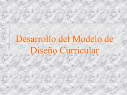 Tercera Sesion: Desarrollo del Modelo de Diseño Curricular