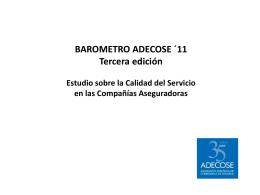 BAROMETRO ADECOSE ´11 Tercera edición Estudio sobre la