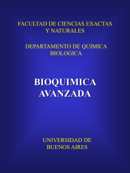 Bioquímica Avanzada 2001-Teóricas Dr. Juan Carlos Calvo