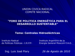 Tema: Centrales Hidroeléctricas