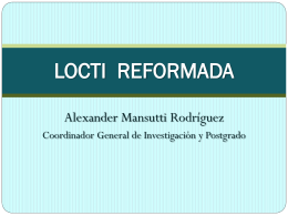 LOCTI REFORMADA - Investigación y Postgrado