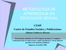 METODOLOGIA DE APRENDIZAJE DE EDUCACION SEXUAL
