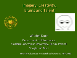 Imagery, Creativity, Brains, and Talent