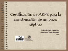 Certificación de ARPE para la construcción de un pozo séptico