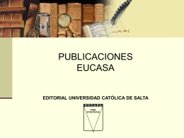 Publicar en EUCASA - Universidad Católica de Salta