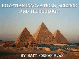 Egyptian Innovations, Science and Technology