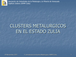 Cluster metalmecánico. Estado Zulia