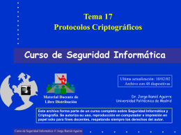 Tema 17 Protocolos Criptográficos Curso de Seguridad Informática