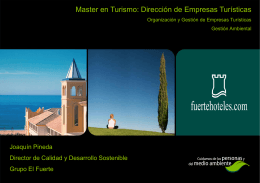 Gestión Medioambiental - Master Oficial en Turismo
