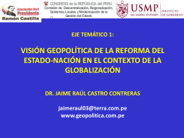 Visión Geopolítica del Perú Jaime Castro PPT