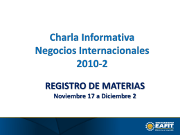 Presentación registro de materias 2010-2