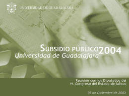 Subsidio UdeG 2004 - Universidad de Guadalajara