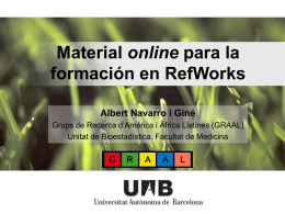 RefWorks - Graal - Universitat Autònoma de Barcelona