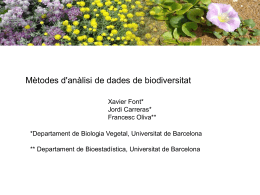 Diapositiva 1 - Banc de dades de Biodiversitat