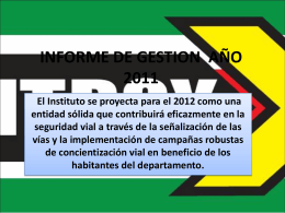 informe de gestion año 2011 - Instituto de Transito de Boyacá ITBOY