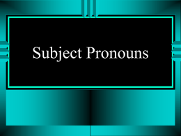 Subject Pronouns - FunSpanishlearning