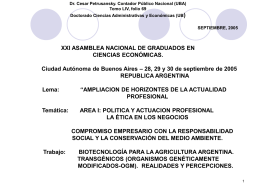 Diapositiva 1 - Foro Argentino de Biotecnología.