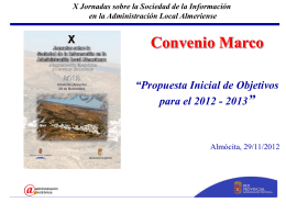 Convenio Marco “Propuesta Inicial de Objetivos para el 2012