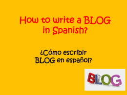 Examples of how to START a Spanish BLOG