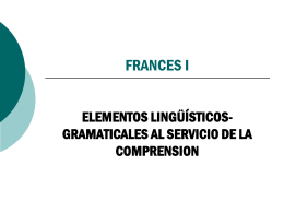 Presentación Francés I: Elementos linguístico