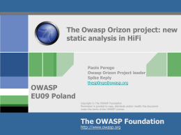 AppsecEU09_owasp_orizon_new_static_analysis_in_HiFi_