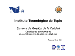 presentacion del SGC - Instituto Tecnológico de Tepic