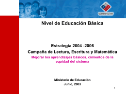 Nivel de Educación Básica Estrategia 2004