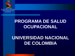 programa de salud ocupacional - Universidad Nacional de Colombia