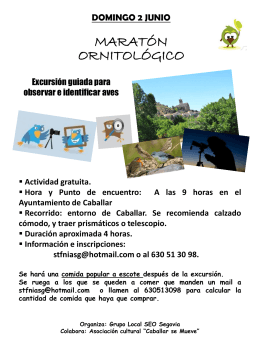 Cartel excursión ornitológica Caballar 2 junio